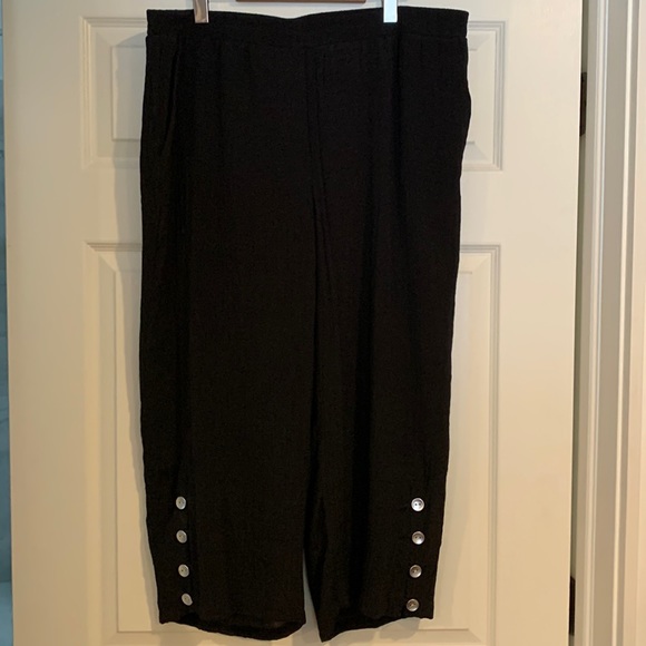 Zac & Rachel Pants - Zac & Rachel Black Palazzo Pants 2X